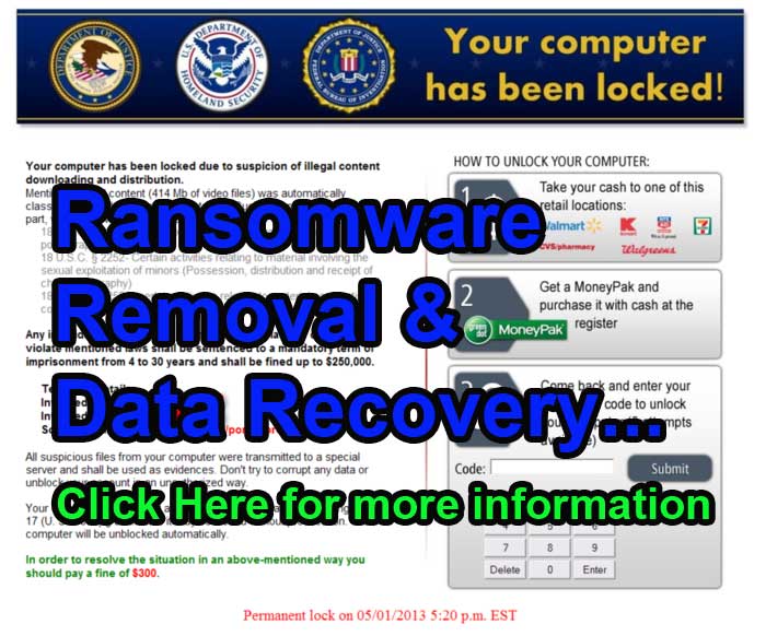 Ransomware Removal & Data recovery